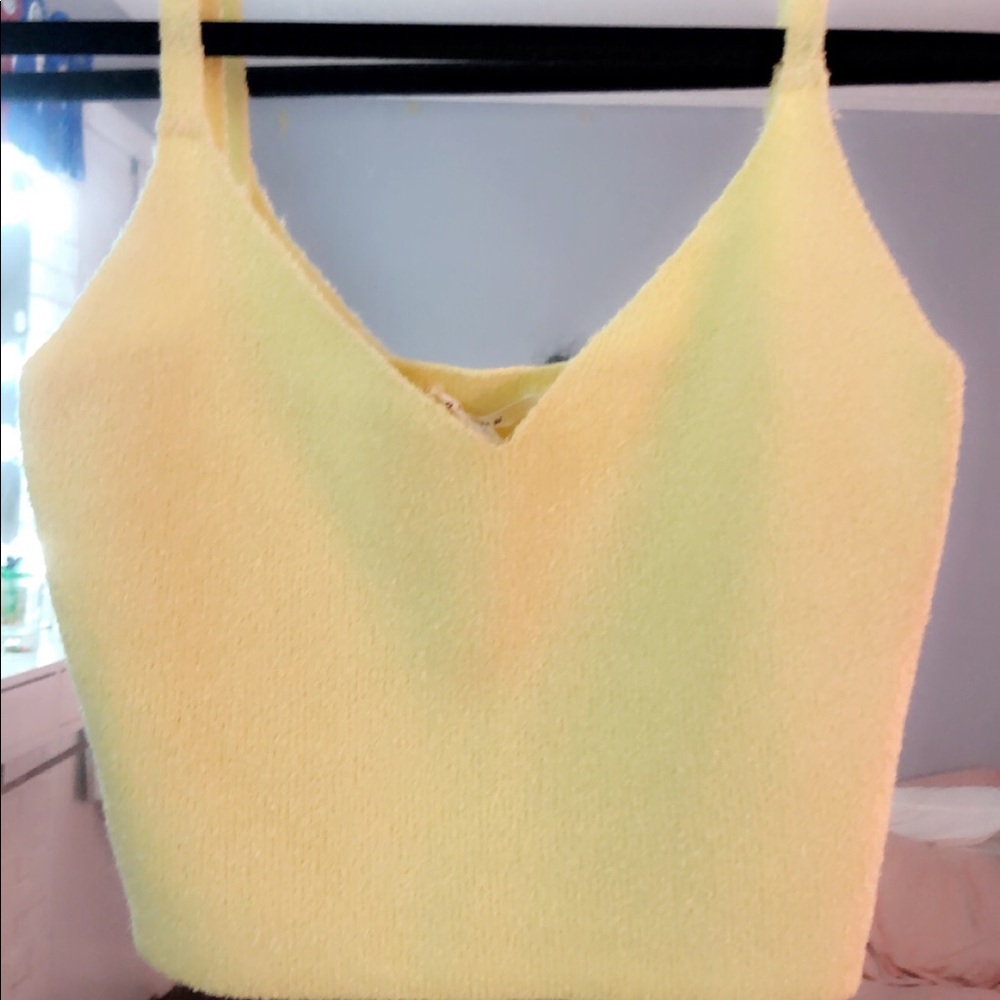 This is a banana yellow crop top from pacsun.